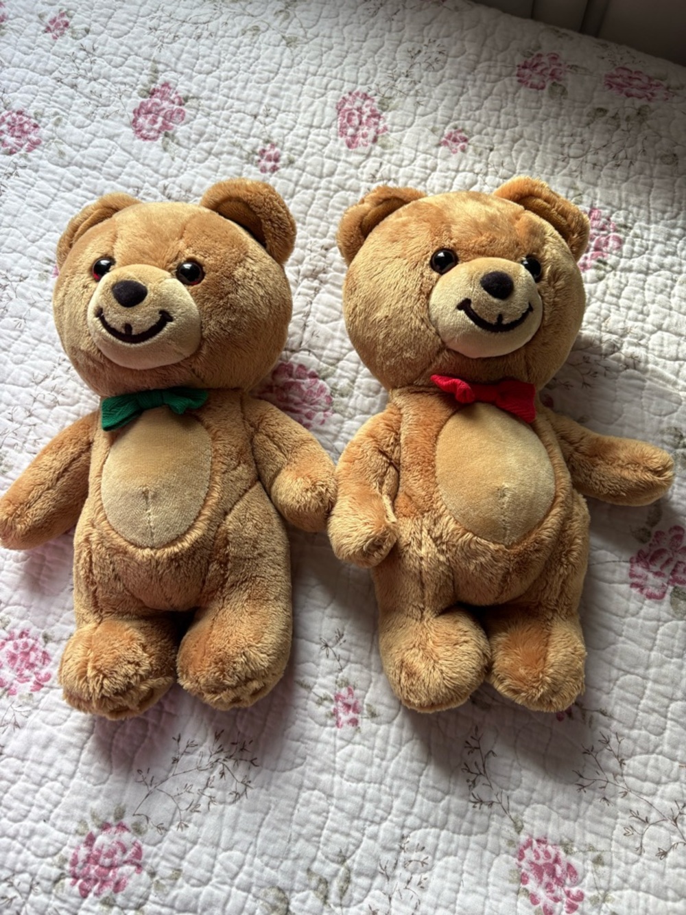 Gund Kraft Peanut Butter Plush Brown Teddy Bears with Bow - crunchy and smooth:)